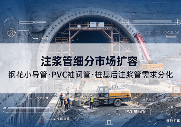 解放注浆管细分市场扩容，隧道钢花小导管、PVC 袖阀管、桩基后注浆管需求分化
